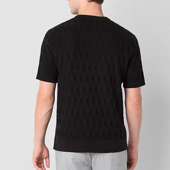 J. Ferrar Men's Crew Neck Short Sleeve Pullover Sweater Black Size XL - Picture 2 of 6